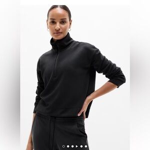 Athleta Seasoft Quarter Zip Black XXS
